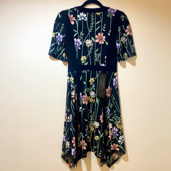 *NWT* BCBGMaxAzria Black Botanical Print Flowy Fit & Flare Dress - Size XXS - Picture 8 of 16